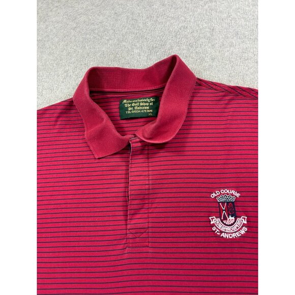St Andrews THE OLD COURSE Authentic S/S Golf Polo Shirt (Men's XL) Red - Picture 2 of 10